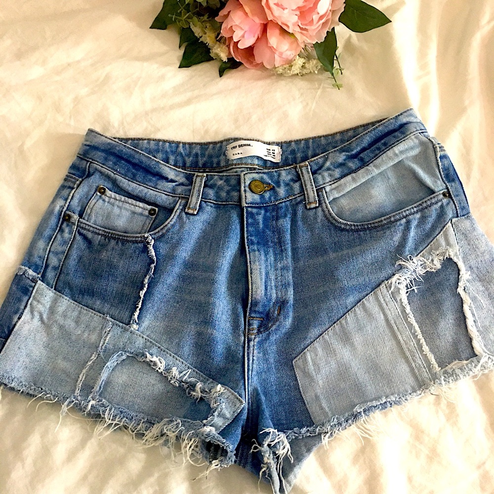 Denim Pattern shorts